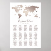 Bruiloft zitkaart reis thema elegant modern poster (Voorkant)