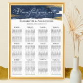 Bruiloft Zitkaarten | 12 Tabel Blauw Abstract Poster