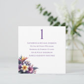 Bruiloft Zitkaarten - Tropische Bloemen Kaart (Staand voorkant)