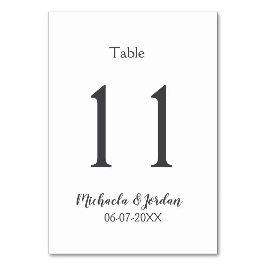 Bruiloft zitplaatskaart verjaardag jubileum kaart (Voorkant)