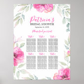 Bruiloft Zittingkaart Boho Waterverf Bloem Poster (Voorkant)