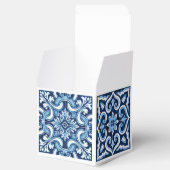 Bruiloft zoete gunst doos blauw mediterrane tegels bedankdoosjes (Geopend)
