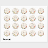 Bruiloft Zomer Wilde Bloemen Ms tot Mrs Bruidsfees Ronde Sticker (Vel)