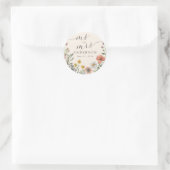 Bruiloft Zomer Wilde Bloemen Ms tot Mrs Bruidsfees Ronde Sticker (Tas)