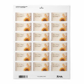 Bruiloft zonnebloem adresetiketten etiket (Full Sheet)