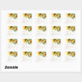 Bruiloft Zonnebloem Bruidsboeket Bedankjes Favor  Vierkante Sticker (Vel)