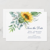 Bruiloft Zonnebloem Script Save the Date (Voorkant / Achterkant)