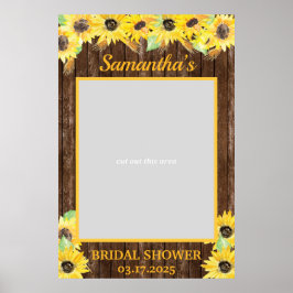 Bruiloft Zonnebloemen Bruidsfeest Foto Prop Frame Poster
