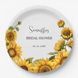 Bruiloft Zonnebloemen Bruidsshowers Papieren Bordje