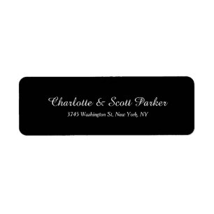 Bruiloft Zwart Creatief Borstel Script Familie Etiket