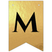 Bruiloft Zwart Faux Gouden Harten Mr. & Mrs Achter Vlaggetjes (Tweede vlag)