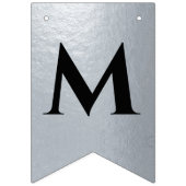 Bruiloft Zwart Faux Zilveren Folie Harten Mr en Mr Vlaggetjes (Tweede vlag)