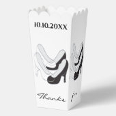 Bruiloft Zwart Op Wit Schoenen Lining Favor Boxes Bedankdoosjes (Voorkant)
