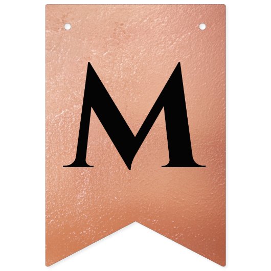 Bruiloft Zwart Roos Goud Hart Mr. & Mrs Achternaam Vlaggetjes (Tweede vlag)