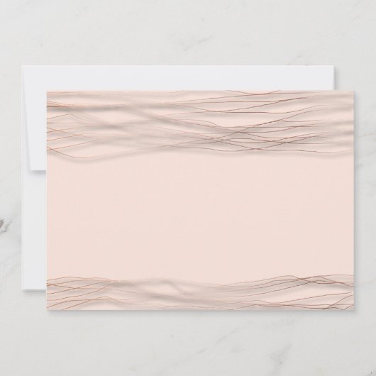 Bruiloft Zwart Roos Poeder Delicate Lines Vogels Kaart (Achterkant)