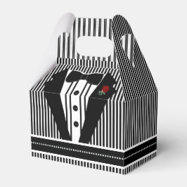 Bruiloft zwart smoking met boog Stropdas Bedankdoosjes