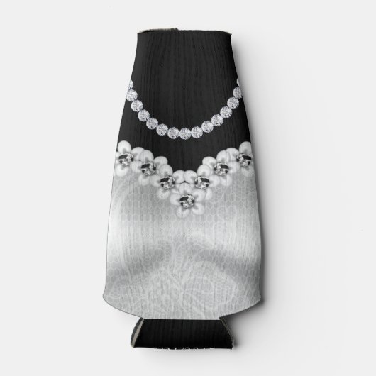 Bruiloft - Zwart Stropdas Affair - Fleskoeler Flesjeskoeler (Voorkant)