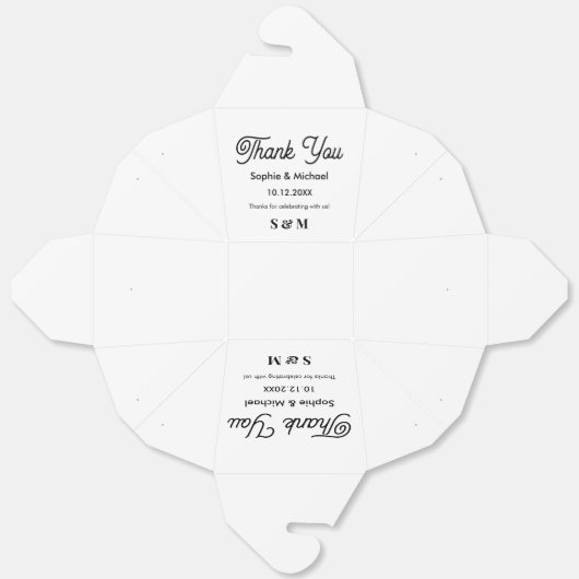 Bruiloft zwart wit bruid bruidegom bedankdoosjes (Ongevouwen)