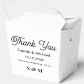 Bruiloft zwart wit bruid bruidegom bedankdoosjes (Achterkant)