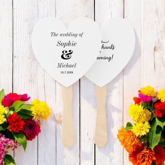 Bruiloft Zwart Wit Ceremonie Fans Handwaaier