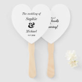 Bruiloft Zwart Wit Ceremonie Fans Handwaaier (Voorkant en achterkant)