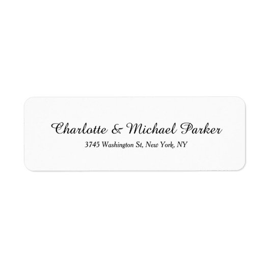 Bruiloft Zwart Wit Creatief Borstel Script Familie Etiket (Voorkant)