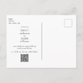 Bruiloft Zwart & Wit Elegant Save the Date Briefkaart (Achterkant)