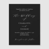 Bruiloft zwart wit formele moderne luxe magnetische uitnodiging (Voorkant)