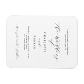 Bruiloft zwart wit formele moderne uitnodiging magneet (Horizontaal)