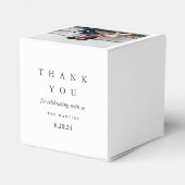 Bruiloft zwart wit gepersonaliseerde foto dank u bedankdoosjes (Achterkant)