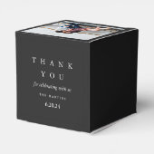 Bruiloft zwart wit gepersonaliseerde foto dank u bedankdoosjes (Achterkant)