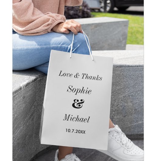 Bruiloft Zwart Wit Klassiek Eenvoudig Medium Cadeauzakje