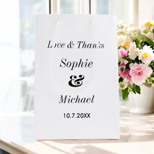 Bruiloft Zwart Wit Klassiek Eenvoudig Medium Cadeauzakje