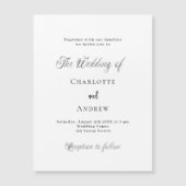 Bruiloft zwart wit klassiek formele moderne luxe magnetische uitnodiging (Voorkant)