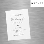 Bruiloft zwart wit klassiek formele moderne luxe magnetische uitnodiging