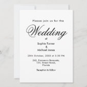 Bruiloft zwart wit minimalistische eenvoudige uitn aankondiging (Voorkant)