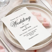 Bruiloft zwart wit minimalistische eenvoudige uitn aankondiging