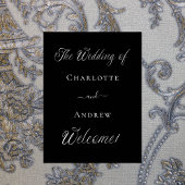 Bruiloft zwart wit script welkom poster