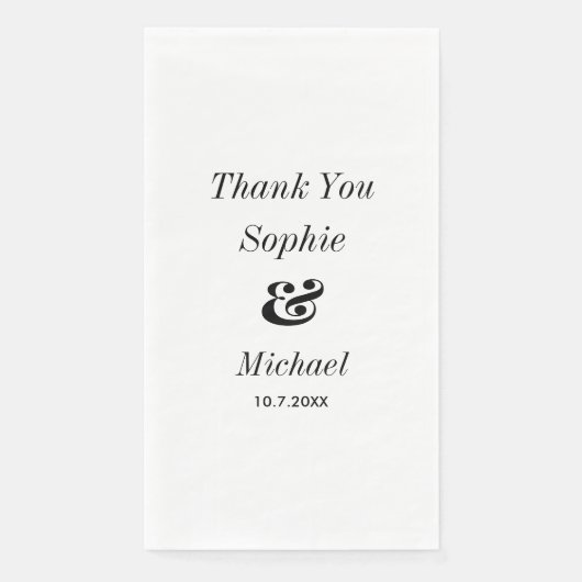 Bruiloft Zwart Wit Servet (Voorkant)