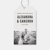 bruiloft | Zwarte Tekst op Wit met Foto Cadeaulabel (Voorkant)