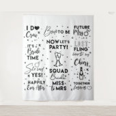 Bruiloft zwartetekst photobooth Achtergrond banner Wandkleed (Voorkant)