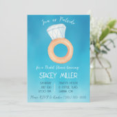 Bruiloft Zwembadfeest Verlovingsring Bruidsjonker Kaart (Staand voorkant)