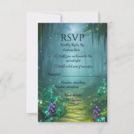 Bruiloftcollectie met Bioluminescente Elegantie RSVP Kaartje