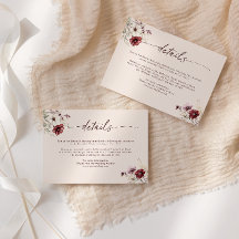 Bruiloftdetails Enclosure Card met wilde bloemen u