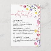 Bruiloftdetails van Love in Bloom Informatiekaartje (Voorkant)