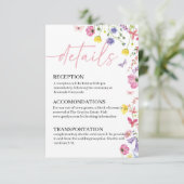 Bruiloftdetails van Love in Bloom Informatiekaartje (Staand voorkant)