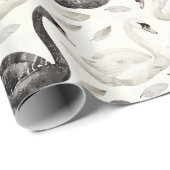 Bruiloftdouche met zwarte en witte zwanen cadeaupapier (Rol Hoek)