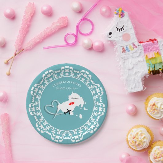 Bruiloften Bestemming Skiathos Griekenland Papieren Bordje (Feest)