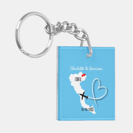 Bruiloften in het buitenland bestemming Korfoe Sav Sleutelhanger (Voorkant Links)