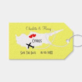 Bruiloften in het buitenland Cyprus Save the Date Cadeaulabel